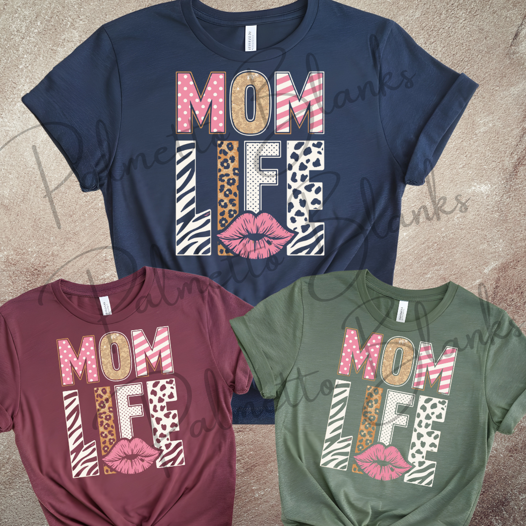 Mom Life Leopard Full Color Transfer -