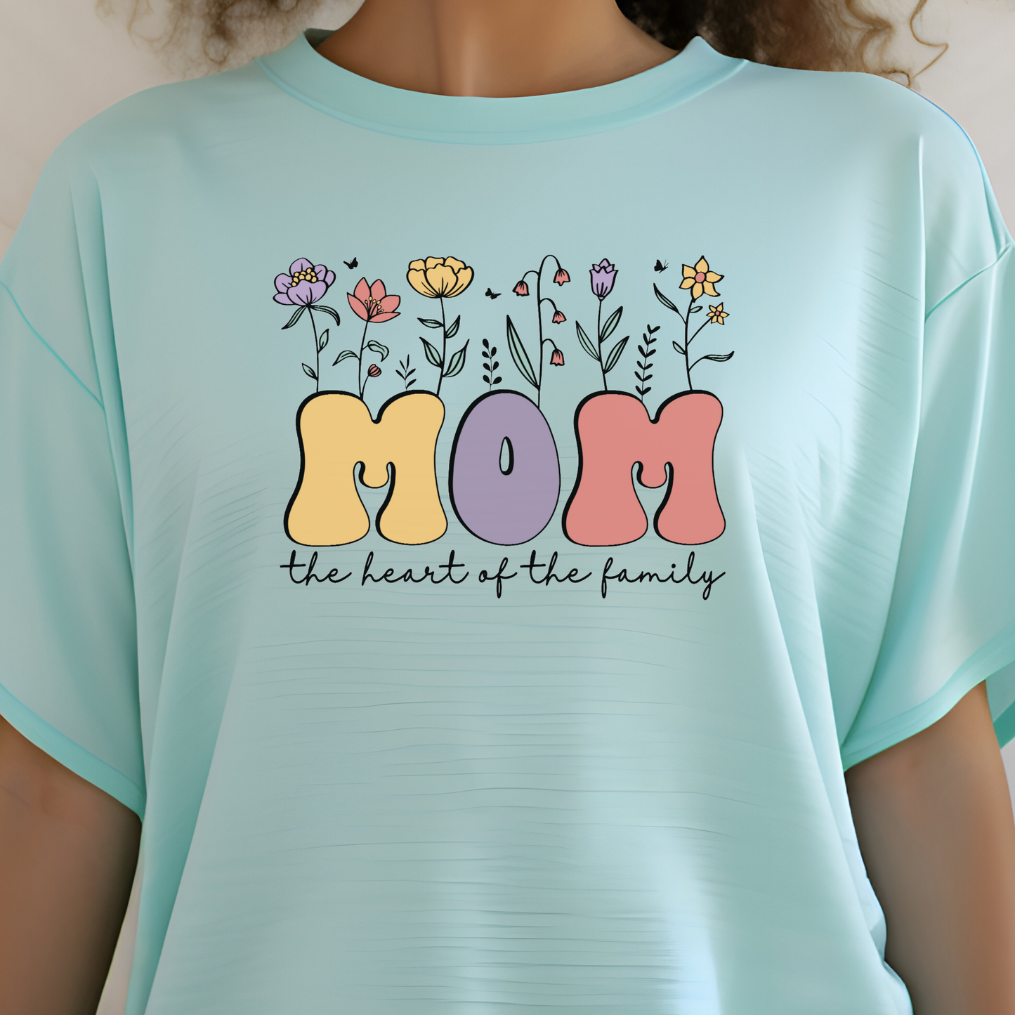 Mom - Heart of Family Full Color Screen Print Transfer