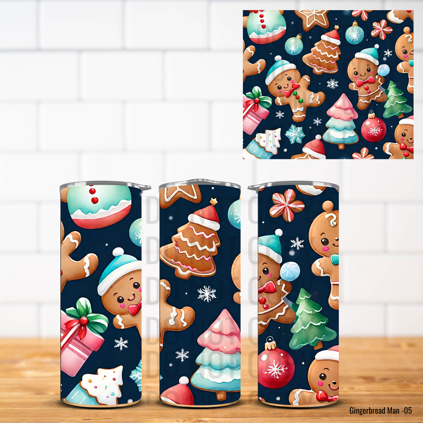 Christmas Gingerbread  Vinyl Tumbler Wrap