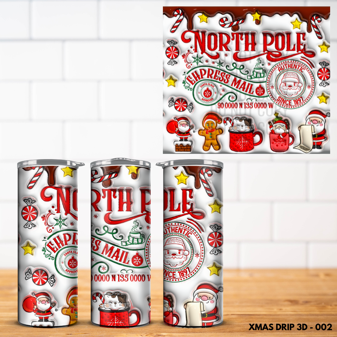 Christmas Drip 3D Tumbler Wrap