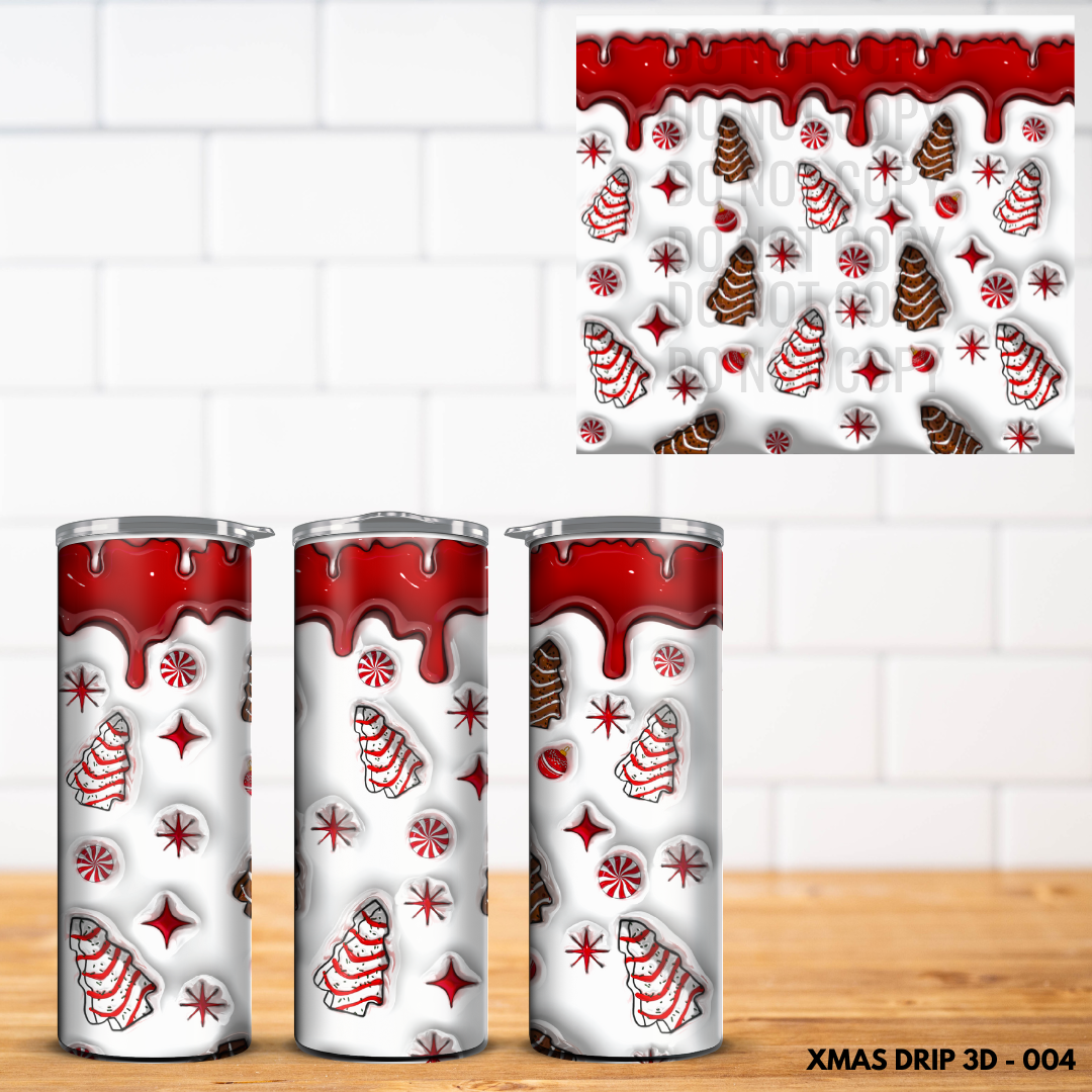 Christmas Drip 3D Tumbler Wrap