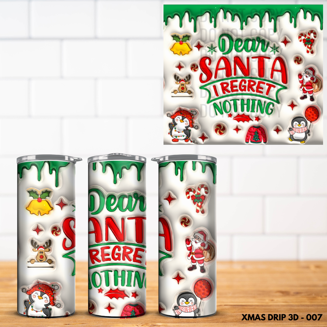 Christmas Drip 3D Tumbler Wrap