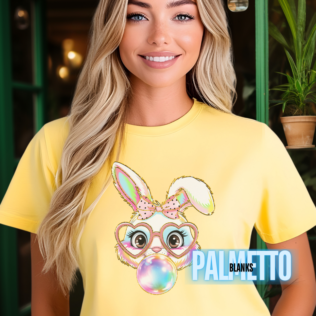 Gum Popping Bunny-  Full Color Transfer