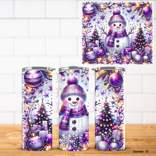Christmas Snowmen Vinyl Tumbler Wrap