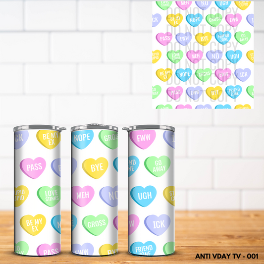 Anti Valentine Vinyl Tumbler Wrap