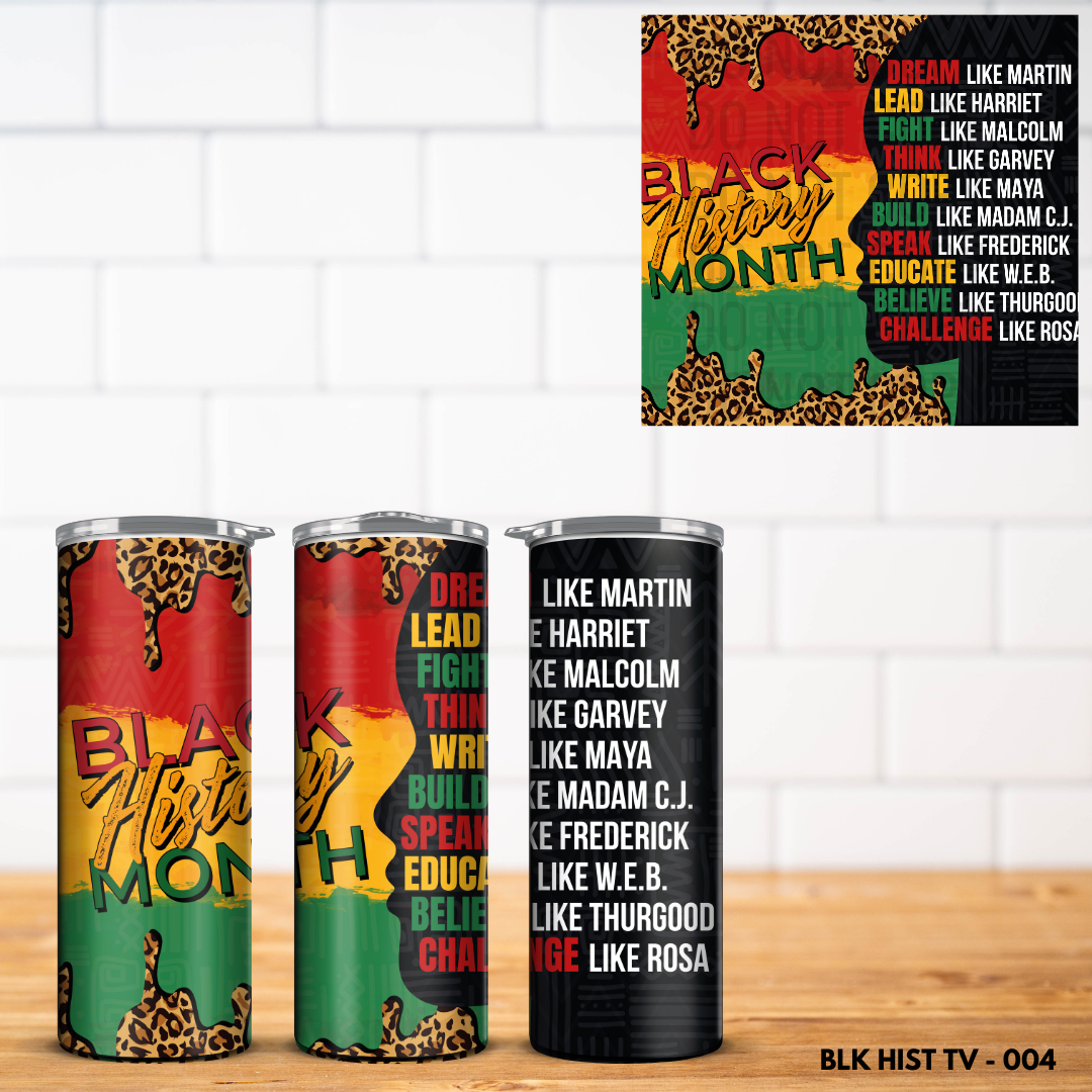 Black History Vinyl Tumbler Wrap