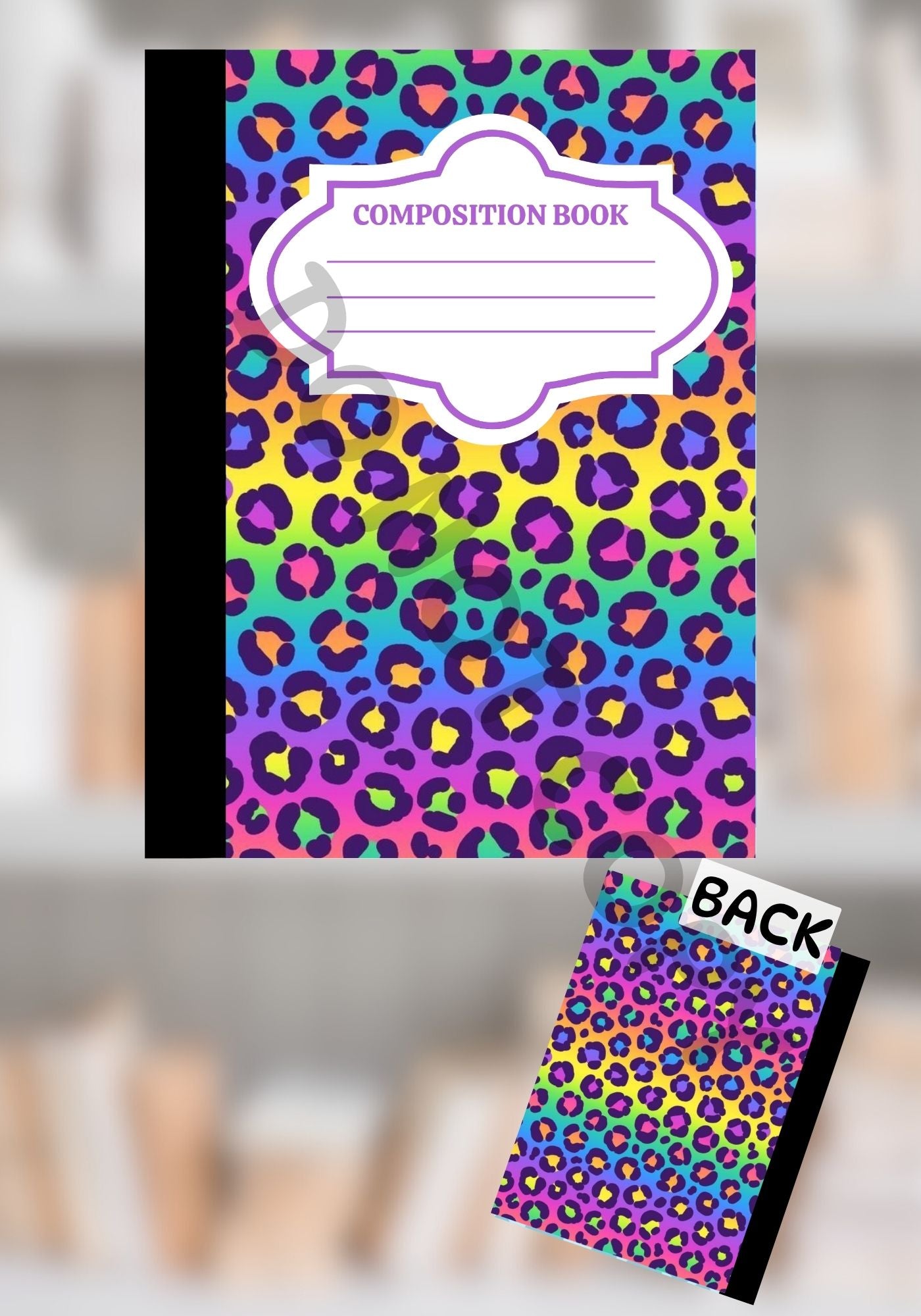 Rainbow Leopard Print Composition Notebook
