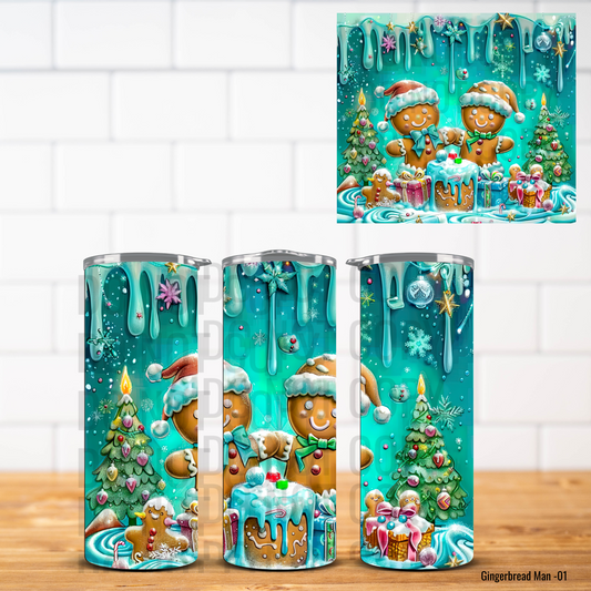 Christmas Gingerbread  Vinyl Tumbler Wrap