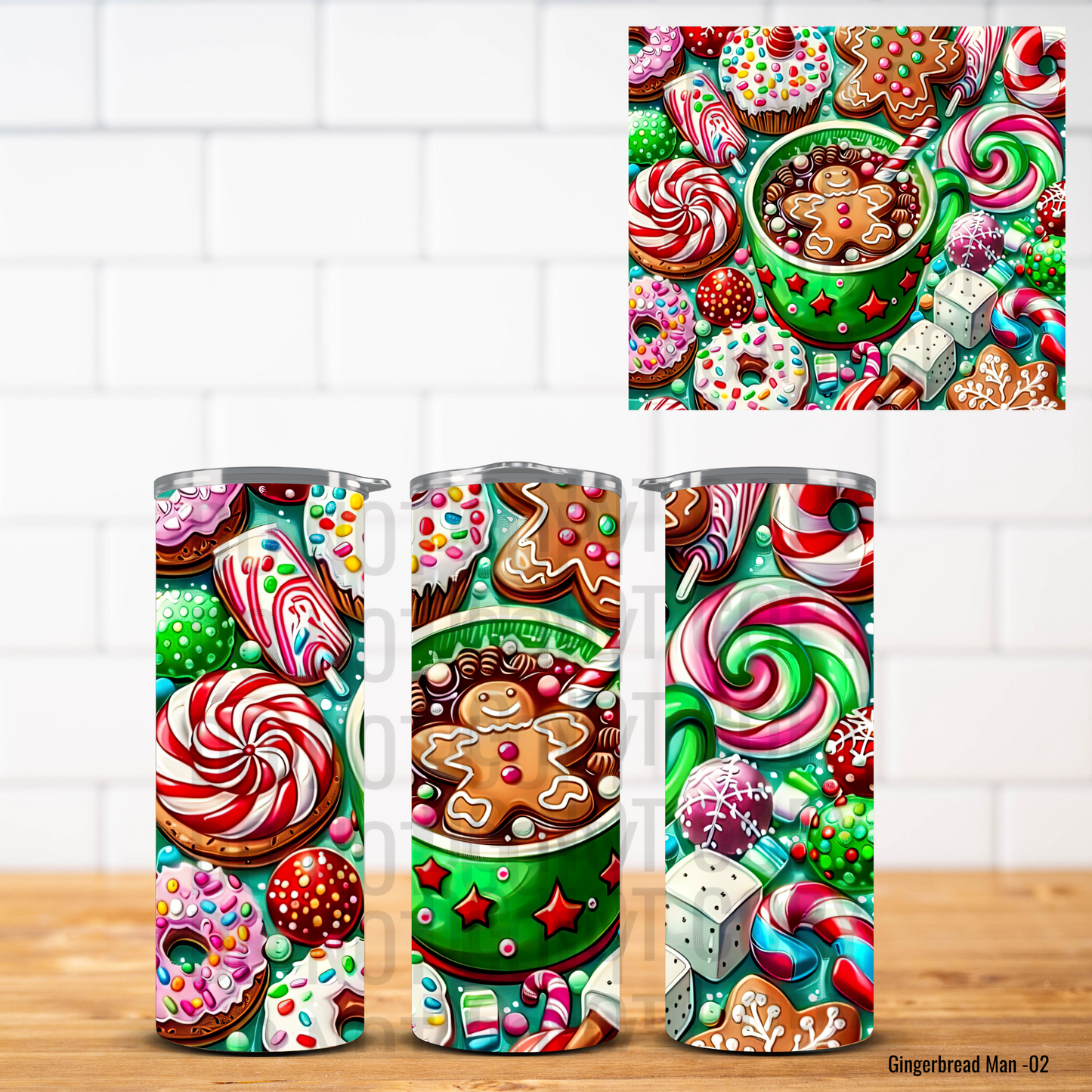 Christmas Gingerbread  Vinyl Tumbler Wrap