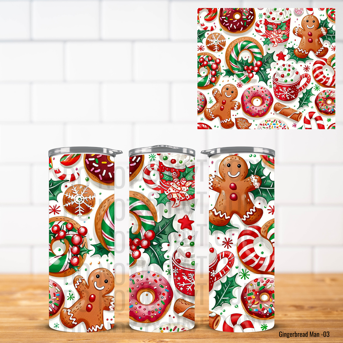 Christmas Gingerbread  Vinyl Tumbler Wrap