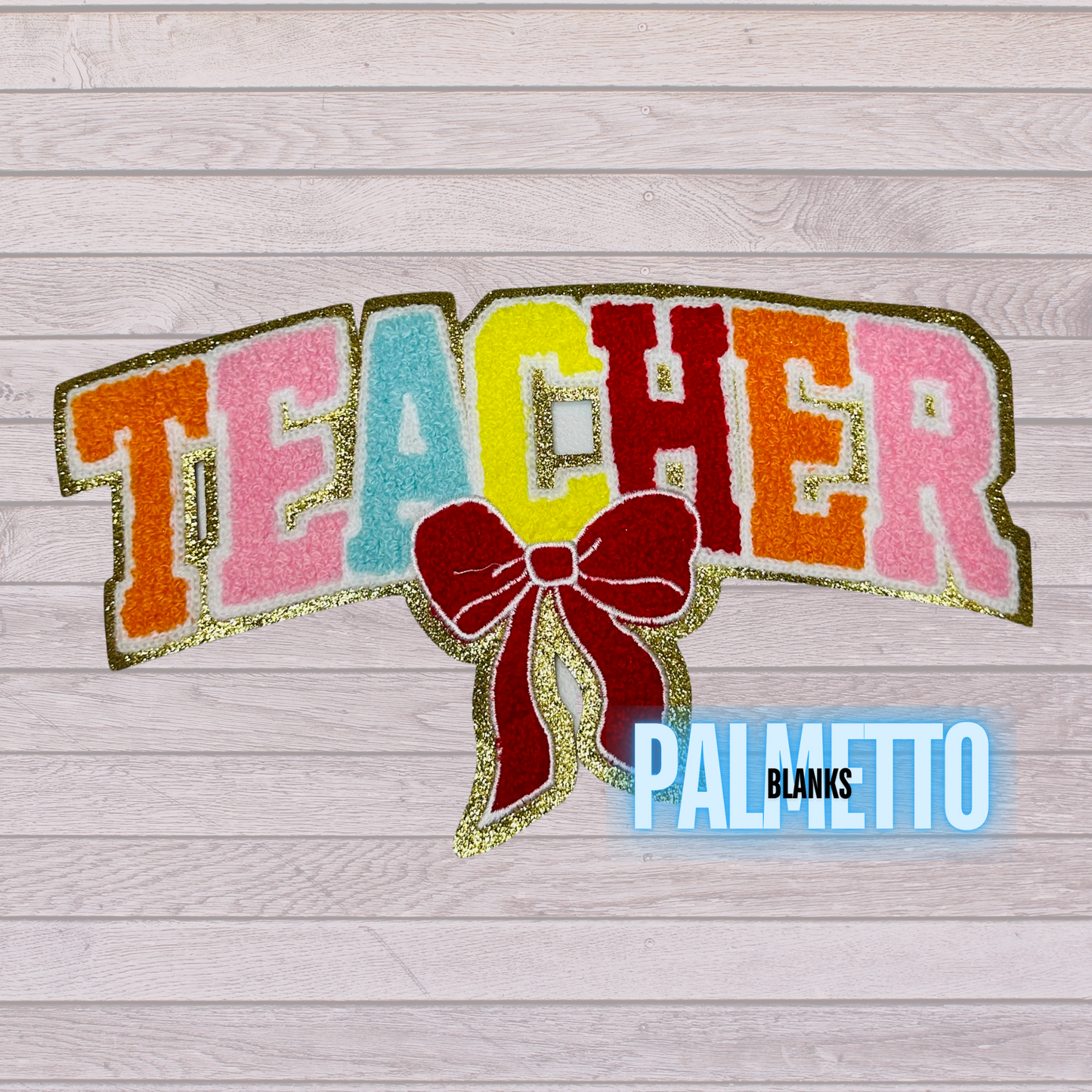 Teacher Bow Chenille Patch