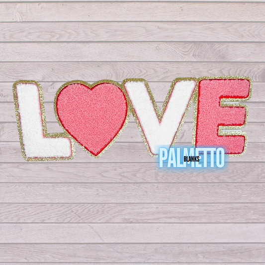 LOVE (Pink/White) Chenille Patch