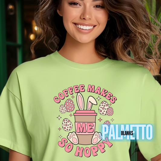 Coffee Makes Me Hoppy -  Full Color Screen Print Transfer