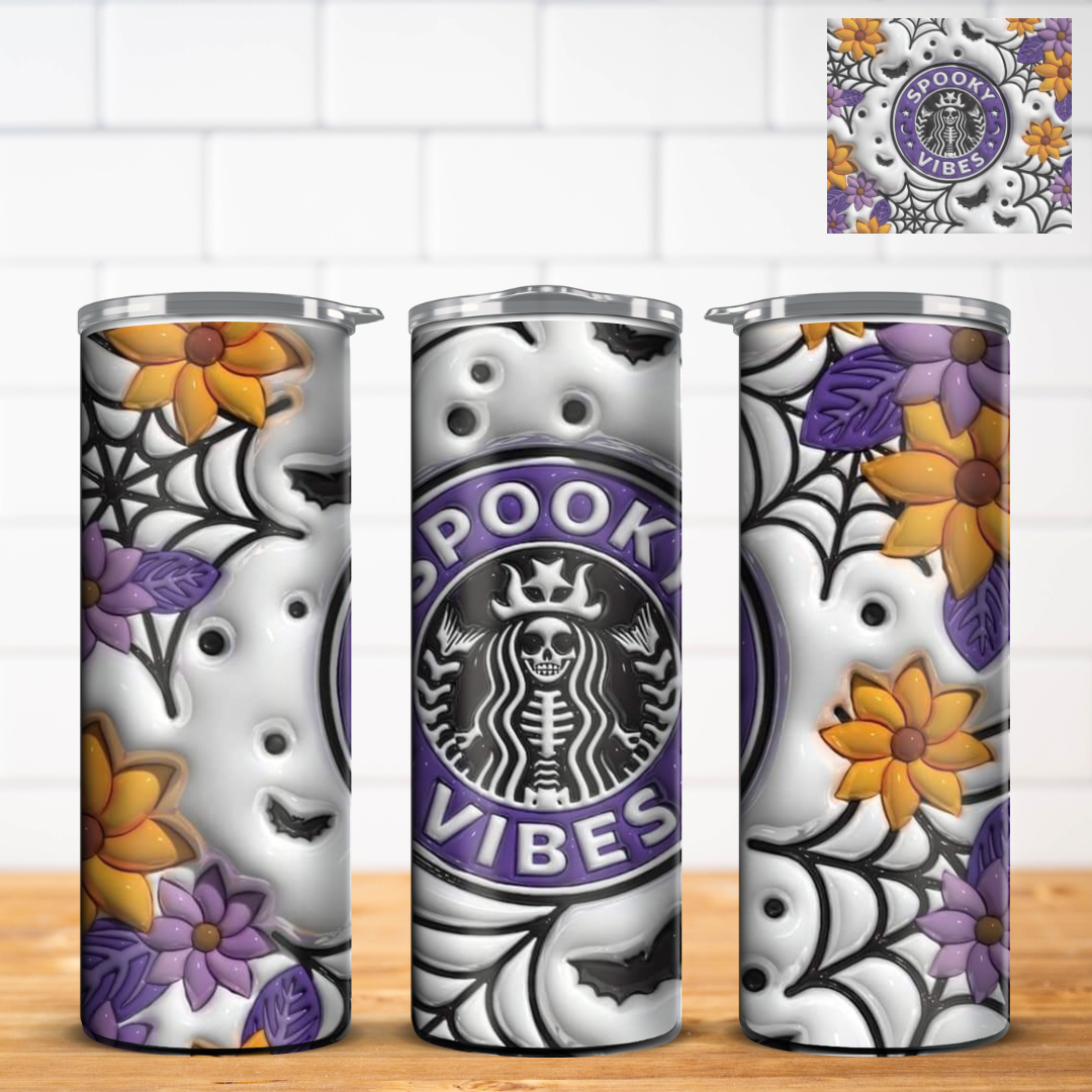 Spooky Halloween 3D Inflated Tumbler Wrap