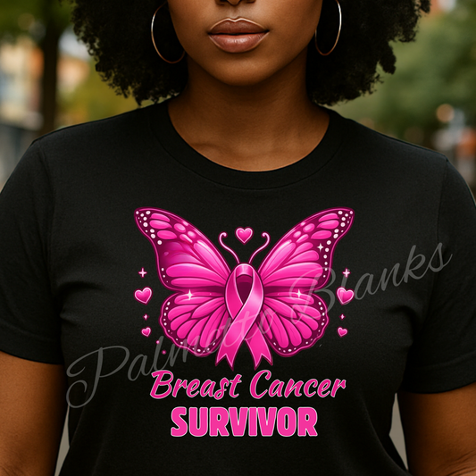 Breast Cancer Survivor Butterfly - Full Color Transfer