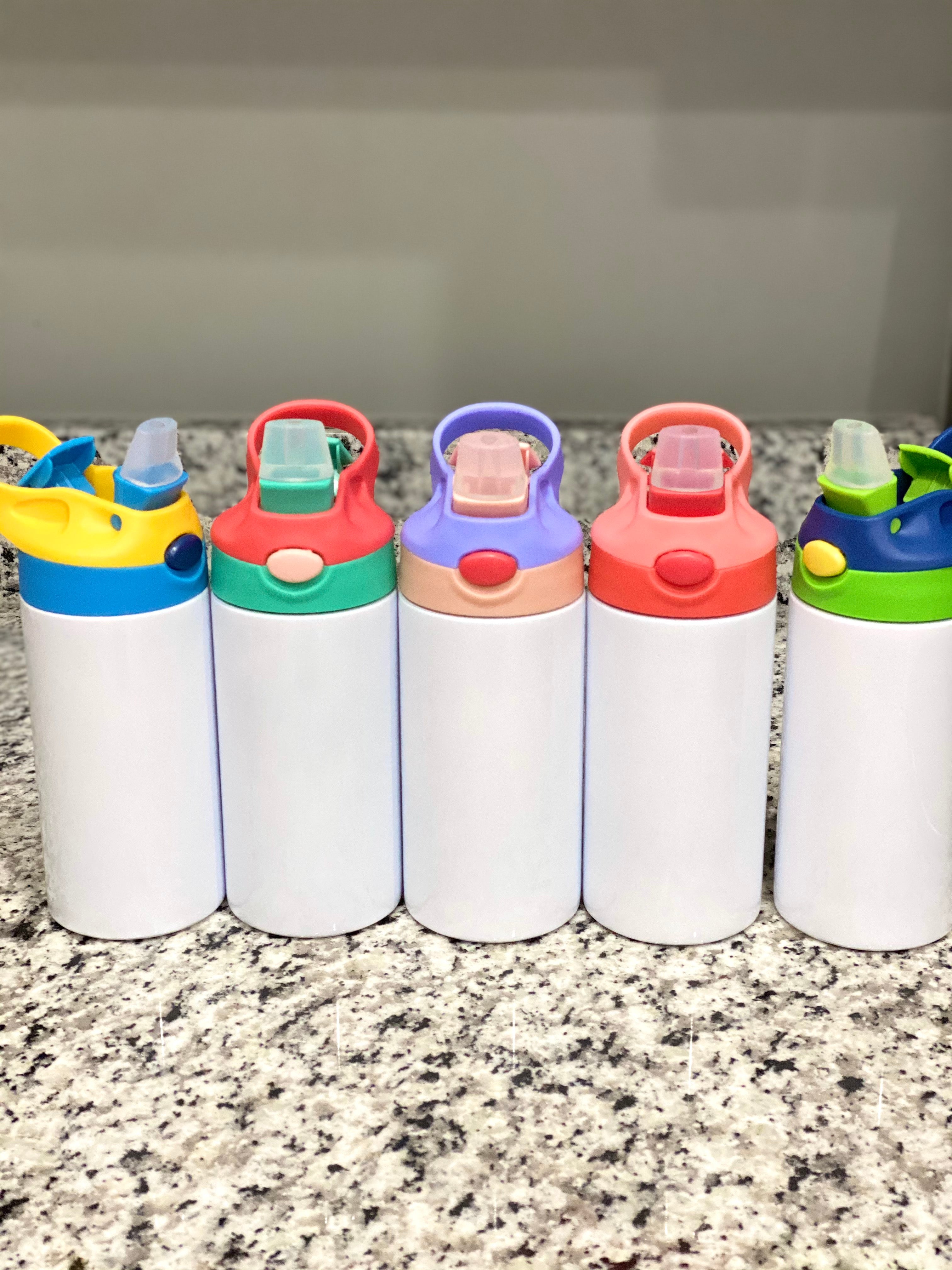 12oz Sublimation Flip Top Tumblers Kids Milk Cup Water Bottle